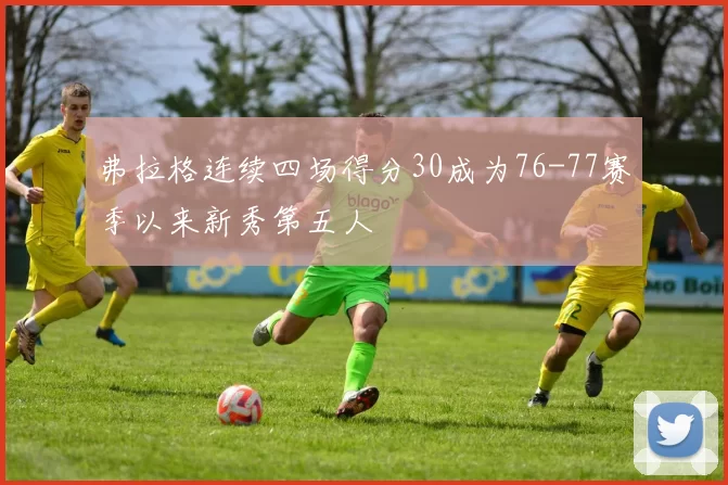 弗拉格连续四场得分30成为76-77赛季以来新秀第五人